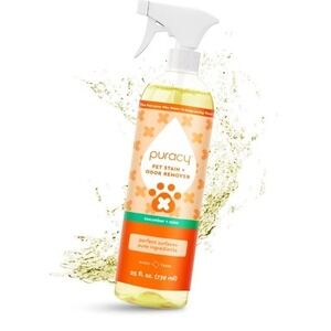 Puracy Pet Stain and Odor Remover Cucumber‎ Mint 25oz Plant Enzyme Spray NEW